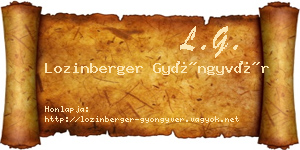 Lozinberger Gyöngyvér névjegykártya